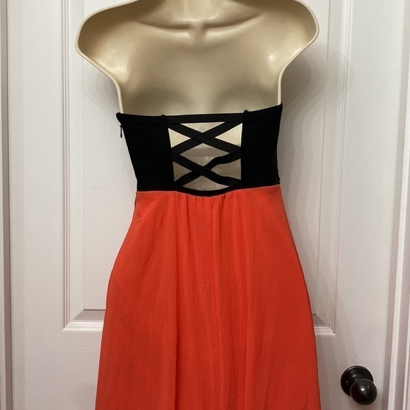 Windsor Strapless High Low Backless Dress Pink Black Small - Picture 7 of 9